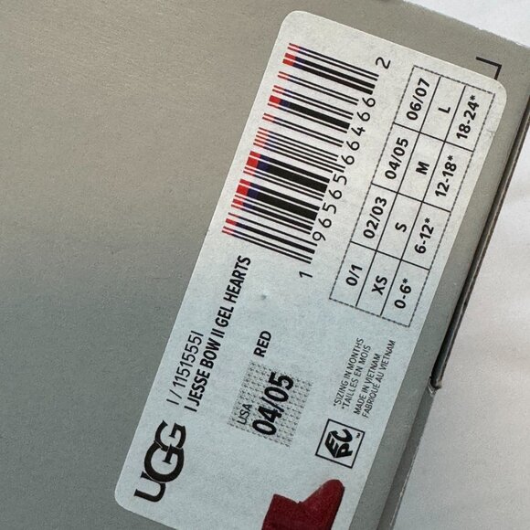 NEW in Box UGG Red Toddler Jesse Bow II Gel Hearts Boots - Picture 8 of 9